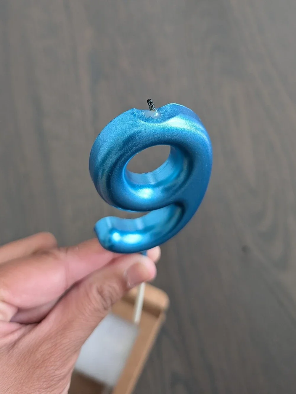 Number 9 Birthday Candle, Blue, 2.76 Inch